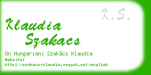 klaudia szakacs business card